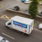 a white van on a road